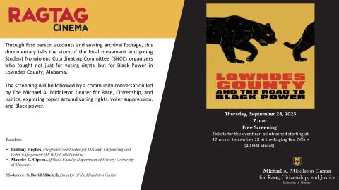 Through first person accounts and searing archival footage, this documentary tells the story of the local movement and young Student Nonviolent Coordinating Committee (SNCC) organizers who fought not just for voting rights, but for Black Power in Lowndes County, Alabama. 