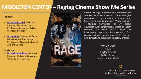 A Place of Rage examines and celebrates the contributions of Black women in the Civil Rights Movement through intimate interviews with Angela Davis, June Jordan, Alice Walker, and Trinh T. Minh-ha. Connecting the Civil Rights Movement with contemporary discourse about feminism, Black Power, and LGBT rights, this documentary emphasizes the importance of an intergenerational transmission of history and considers cultural production as a liberatory practice. 