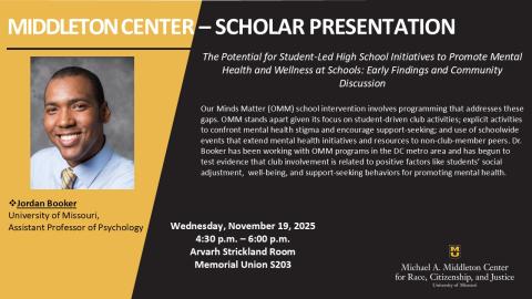 Discussion of Our Minds Matter program by Dr. Jordan Booker. 