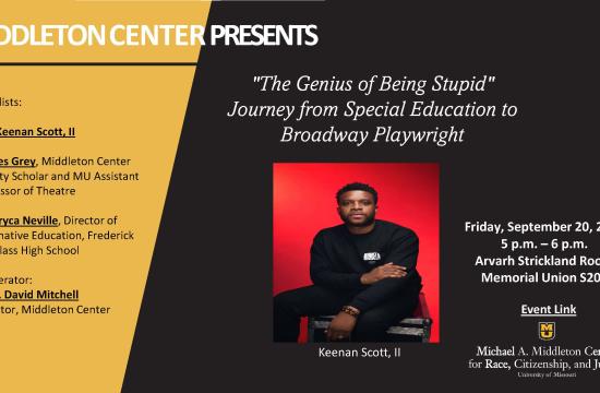 Picture of Playwright Keenan Scott, II and event information