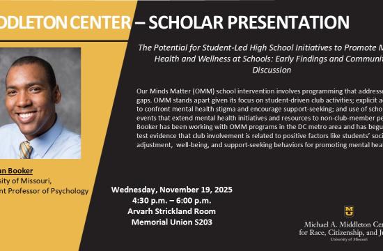 Discussion of Our Minds Matter program by Dr. Jordan Booker. 